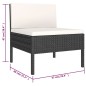 vidaXL Set de muebles de jardín 6 pzas y cojines ratán sintético negro