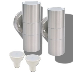 vidaXL Lámpara de exterior 2 uds acero ascendente/descendente