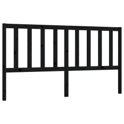 vidaXL Cabecero de cama madera maciza de pino negro 206x4x100 cm