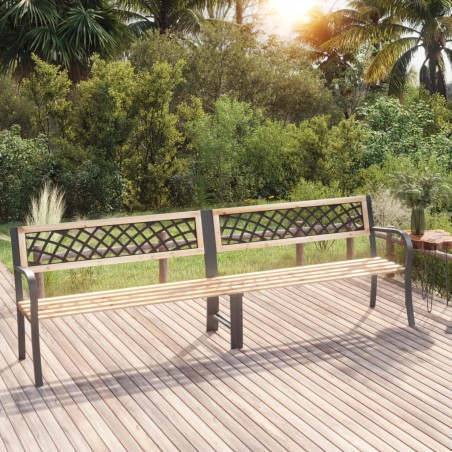 vidaXL Banco doble de jardín 238 cm madera de abeto chino