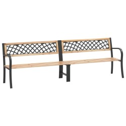 vidaXL Banco doble de jardín 238 cm madera de abeto chino