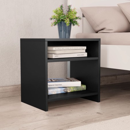 vidaXL Mesita de noche madera contrachapada negro 40x30x40 cm