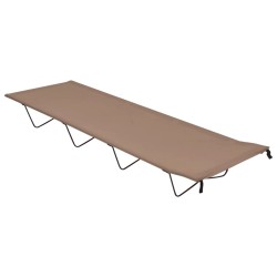 vidaXL Camas de camping 2 uds tela Oxford y acero taupé 180x60x19 cm