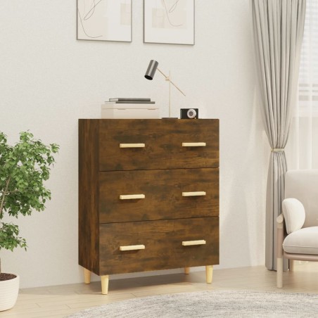 vidaXL Aparador madera contrachapada color roble ahumado 70x34x90 cm