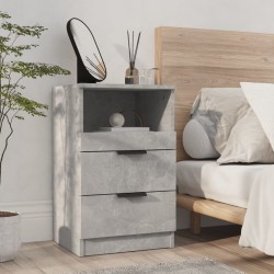 vidaXL Mesita de noche madera contrachapada gris hormigón