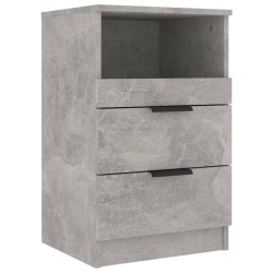 vidaXL Mesita de noche madera contrachapada gris hormigón