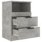 vidaXL Mesita de noche madera contrachapada gris hormigón