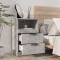vidaXL Mesita de noche madera contrachapada gris hormigón