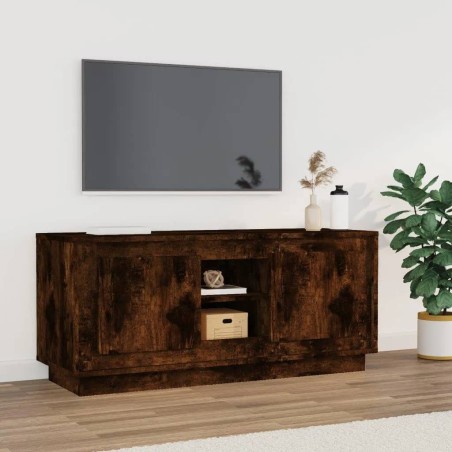 vidaXL Mueble para TV madera contrachapada roble ahumado 102x35x45 cm