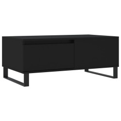 vidaXL Mesa de centro madera contrachapada negro 90x50x36,5 cm