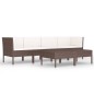 vidaXL Set muebles de jardín 6 pzas y cojines ratán sintético marrón vidaXL Set muebles de jardín 6 pzas y cojines ratán sintético marrón