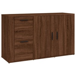 vidaXL Aparador de madera contrachapada marrón roble 100x33x59,5 cm