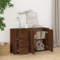 vidaXL Aparador de madera contrachapada marrón roble 100x33x59,5 cm vidaXL Aparador de madera contrachapada marrón roble 100x33x59,5 cm
