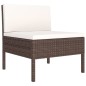 vidaXL Set muebles de jardín 6 pzas y cojines ratán sintético marrón vidaXL Set muebles de jardín 6 pzas y cojines ratán sintético marrón