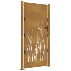vidaXL Puerta de jardín acero corten diseño hierba 105x180 cm