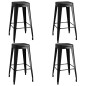 vidaXL Mesa alta y taburetes de bar 5 piezas negro vidaXL Mesa alta y taburetes de bar 5 piezas negro
