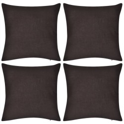 4 fundas para cojines marrón de algodón 50x50 cm