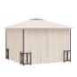 vidaXL Cenador con paredes laterales y techos dobles color crema 3x3 m vidaXL Cenador con paredes laterales y techos dobles color crema 3x3 m