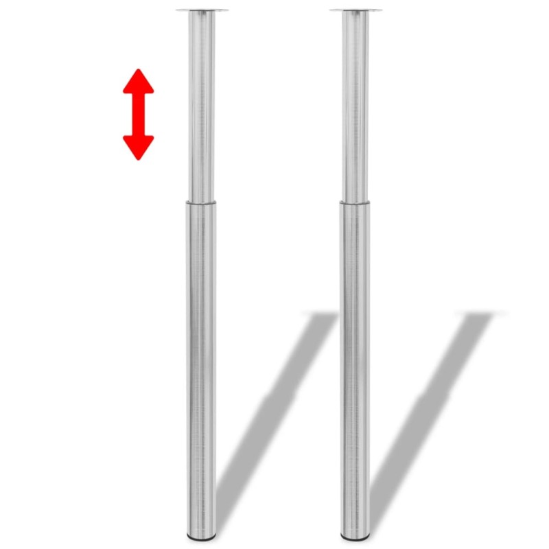 2 Patas Telescópicas para Mesa 710mm-1100mm (Color Níquel Pulido) 2 Patas Telescópicas para Mesa 710mm-1100mm (Color Níquel Pulido)