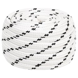 vidaXL Cuerda para barco trenzada poliéster blanco 18 mmx25 m