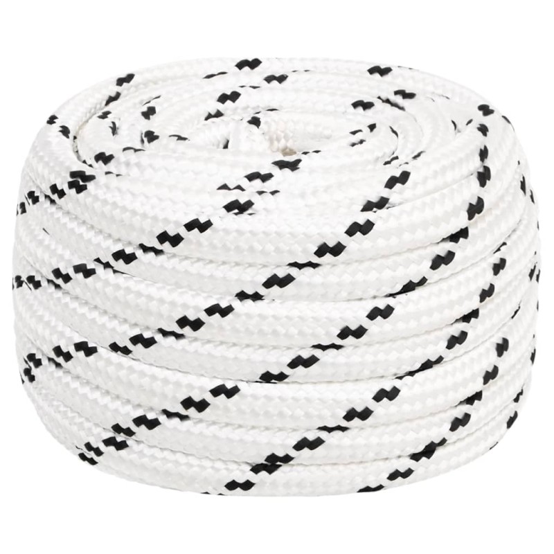 vidaXL Cuerda para barco trenzada poliéster blanco 18 mmx25 m vidaXL Cuerda para barco trenzada poliéster blanco 18 mmx25 m