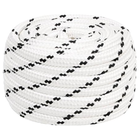 vidaXL Cuerda para barco trenzada poliéster blanco 18 mmx25 m
