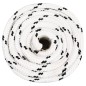 vidaXL Cuerda para barco trenzada poliéster blanco 18 mmx25 m vidaXL Cuerda para barco trenzada poliéster blanco 18 mmx25 m