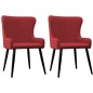 vidaXL Sillas de comedor 2 unidades tela burdeos