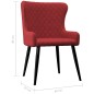 vidaXL Sillas de comedor 2 unidades tela burdeos