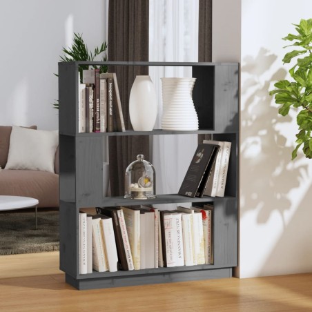 vidaXL Estantería/divisor de espacios madera pino gris 80x25x101 cm