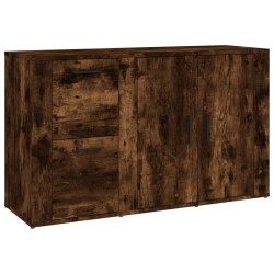 vidaXL Aparador madera contrachapada roble ahumado 100x33x59,5 cm