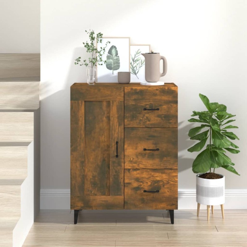 vidaXL Aparador madera contrachapada color roble ahumado 69,5x34x90 cm vidaXL Aparador madera contrachapada color roble ahumado 69,5x34x90 cm