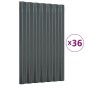 vidaXL Paneles tejado 36 uds acero recubierto gris antracita 60x36 cm vidaXL Paneles tejado 36 uds acero recubierto gris antracita 60x36 cm
