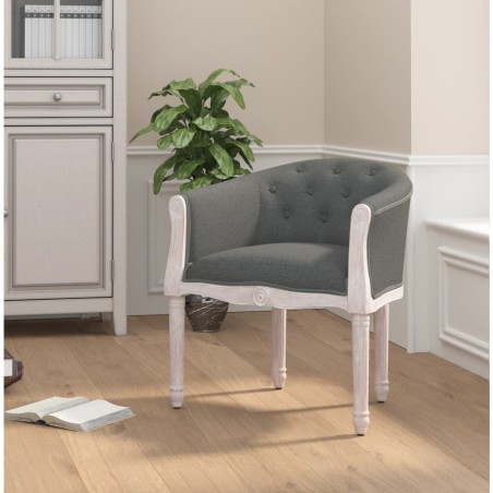 vidaXL Silla de comedor tela gris oscuro