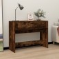 vidaXL Mesa consola madera contrachapada roble ahumado 100x39x75 cm