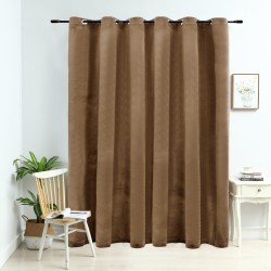 vidaXL Cortina opaca con anillas de metal terciopelo beige 290x245 cm