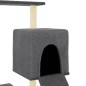 vidaXL Rascador para gatos con postes de sisal gris oscuro 130,5 cm vidaXL Rascador para gatos con postes de sisal gris oscuro 130,5 cm