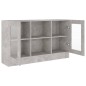 vidaXL Vitrina de madera de ingeniería gris 120x30,5x70 cm vidaXL Vitrina de madera de ingeniería gris 120x30,5x70 cm