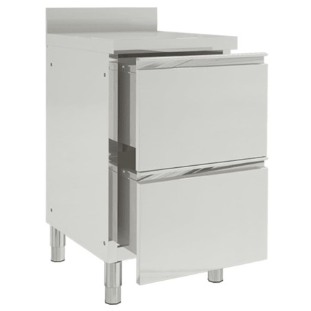 vidaXL Armario de cocina comercial con 2 cajones acero inoxidable