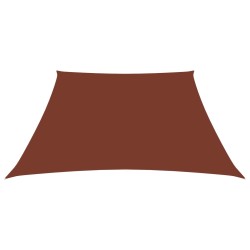 vidaXL Toldo de vela trapezoidal de tela oxford terracota 2/4x3 m