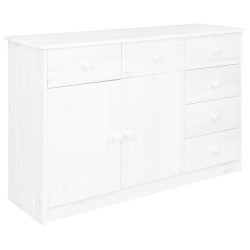 vidaXL Aparador 6 cajones madera maciza de pino blanco 113x35x73 cm