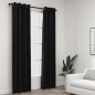 vidaXL Cortina opaca con ojales look lino 2 pzas antracita 140x245 cm vidaXL Cortina opaca con ojales look lino 2 pzas antracita 140x245 cm