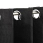 vidaXL Cortina opaca con ojales look lino 2 pzas antracita 140x245 cm vidaXL Cortina opaca con ojales look lino 2 pzas antracita 140x245 cm