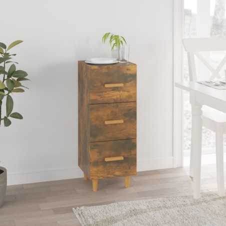 vidaXL Aparador madera de ingeniería roble ahumado 34,5x34x90 cm