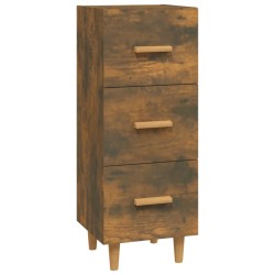 vidaXL Aparador madera de ingeniería roble ahumado 34,5x34x90 cm