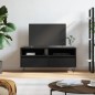 vidaXL Mueble de TV madera contrachapada negro 100x34,5x44,5 cm