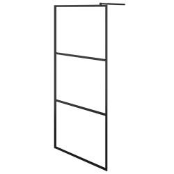 vidaXL Mampara de ducha accesible vidrio ESG claro negro 80x195 cm