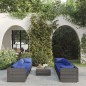 vidaXL Set de muebles de jardín 9 pzas y cojines ratán sintético gris vidaXL Set de muebles de jardín 9 pzas y cojines ratán sintético gris