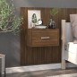 vidaXL Mesita de noche de pared marrón roble
