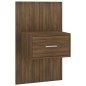 vidaXL Mesita de noche de pared marrón roble